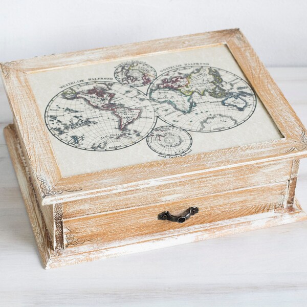 Multifunctional Tea Wooden Box Tea Box Jewelry box Jewelry Organizer Jewelry Storage Jewelry Holder Jewelry Cabinet