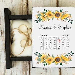 Sunflowers Ring Bearer Box, Rustic Wedding Ring Box, Personalized Wedding Box, Sunflowers Keepsake Save the date Proposal box Еngagement box