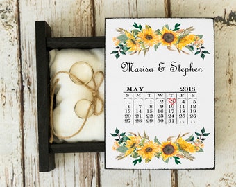 Sunflowers Ring Bearer Box, Rustic Wedding Ring Box, Personalized Wedding Box, Sunflowers Keepsake Save the date Proposal box Еngagement box