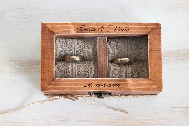 Engraved Ring Box Personalized Wedding Box Wedding Ring Box Glass Ring Bearer Box Proposal Box Wedding Holder Custom Ring Box \u0415ngagement Box