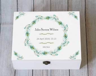 Personalized Baby Keepsake Box: Custom Memory Box, Christening Gift