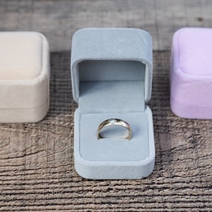 Velvet Wedding ring box, Luxury wedding box, Velvet ring bearer boxes, Ring holders, Grey Velvet Box, Engagement box, Proposal Ring Box,