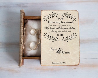 Personalized Wedding ring box, Ring bearer box, Rustic Wedding box, Custom ring box, Еngagement box, Book box for rings, Jewellry box