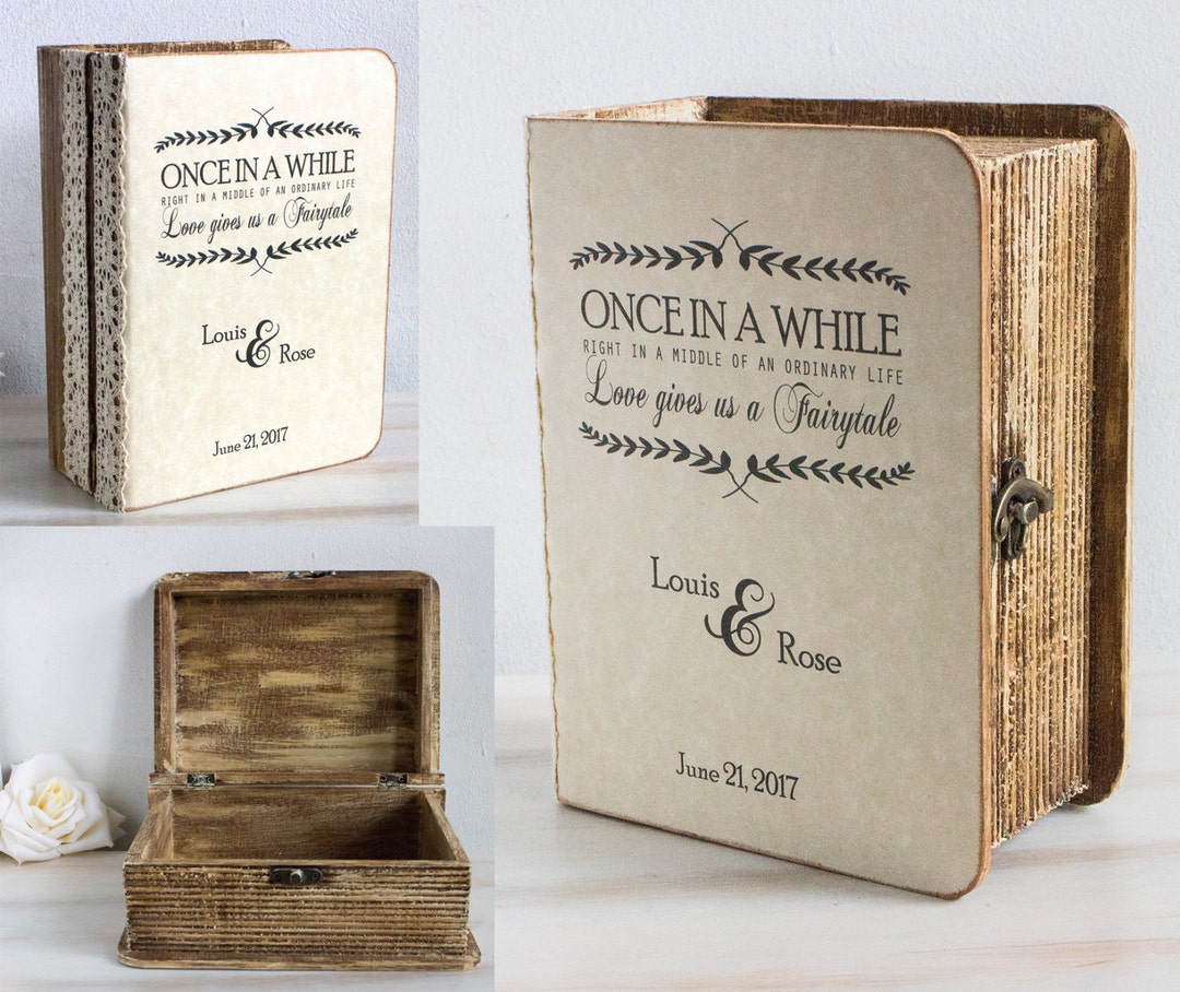 Personalized Rustic Wedding Card Box: Wooden Keepsake Memory Box - Etsy