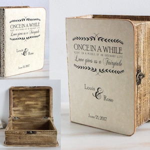 Rustic Card Box, Personalized Keepsake Box, Wedding Memory box, Small Wedding Card Box, Anniversary gift, Wedding gift for cople image 1