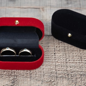Velvet Ring Box, Double wedding box, wedding ring box, Velvet ring bearer box, Ring holder, Luxury Ring Bearer, Red Velvet Box, Black box