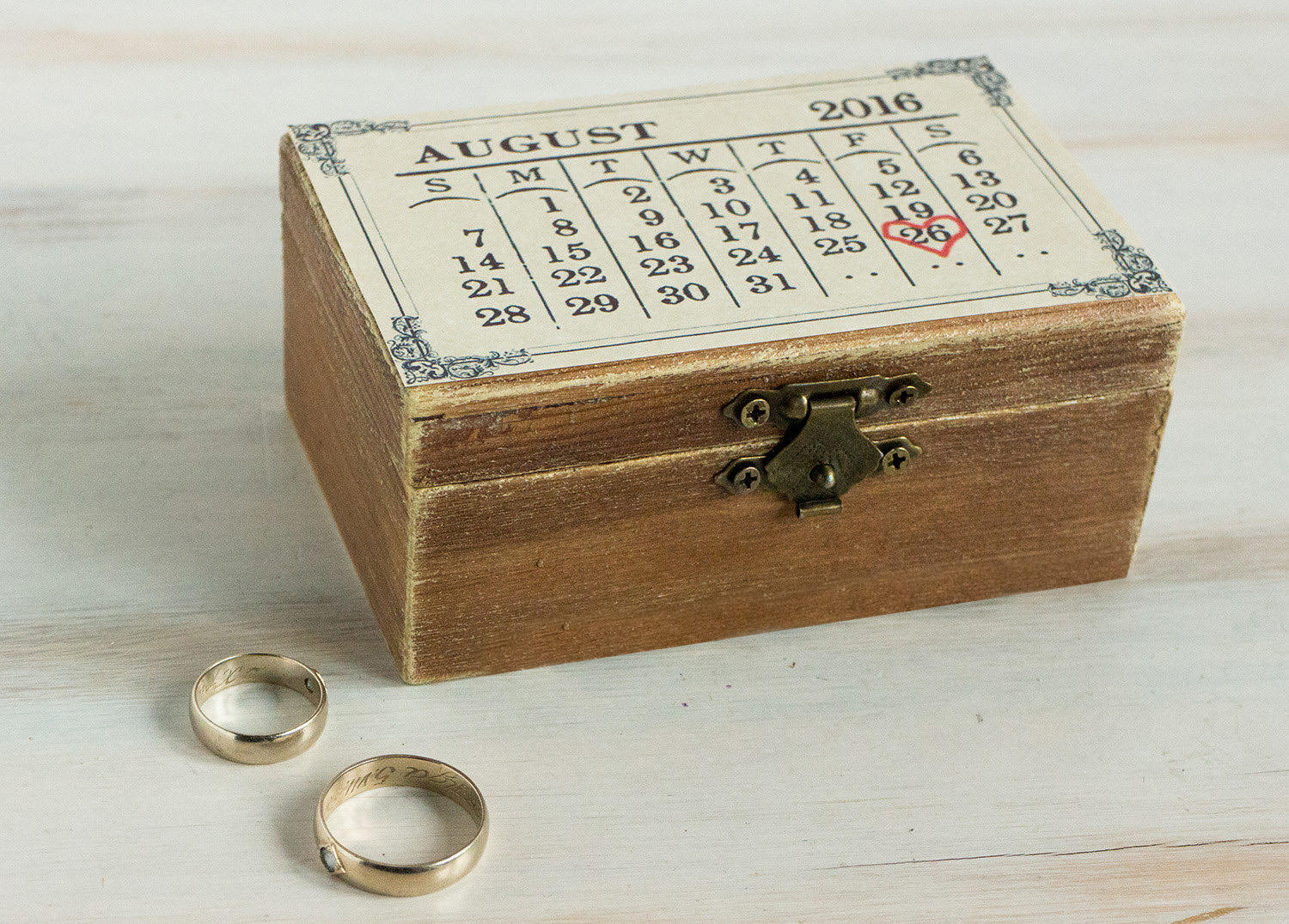 Personalized Wedding Ring Box White Wedding Box Custom Ring Etsy