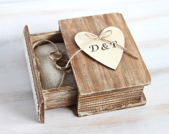 Wedding Ring Box Ring Bearer Box Custom wedding box Rustic Ring Box Pillow Alternative Еngagement box Personalized Ring Box Proposal box