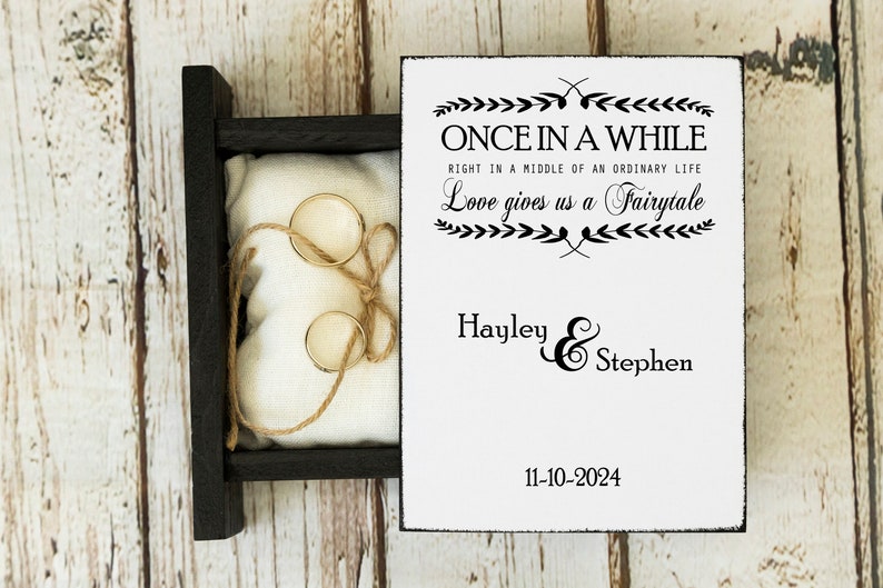 Ring bearer box, Personalized wedding box, Custom ring box, Wedding Ring Box, Engagement box, Ring Bearer Pillow, Ring book box, Ring Holder image 7