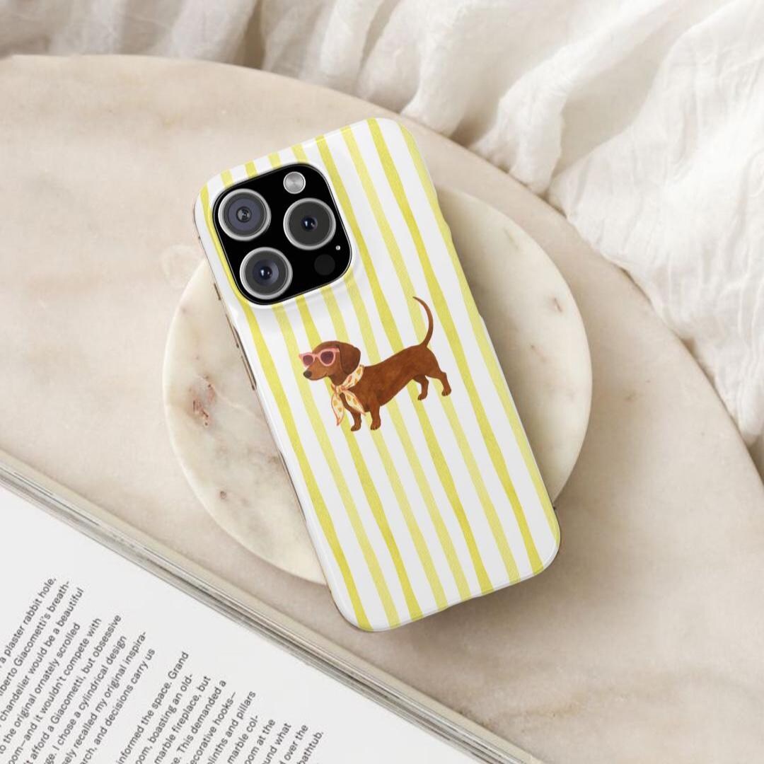 Sausage Dog Phone Case, Dachshund Dog Phone Case, Girly Aesthetic Phone ...