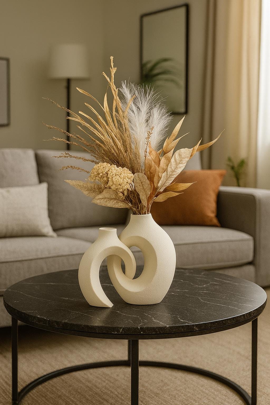 Modern Nordic Hollow Vase Set – Ceramic Look Table Decor - Etsy
