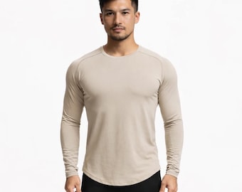 Men’s Stretch Long Sleeve Shirt – Slim Fit Performance Top