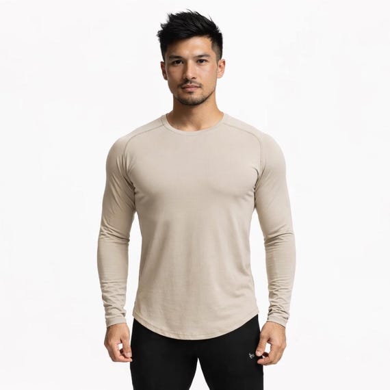Men’s Stretch Long Sleeve Shirt – Slim Fit Performance Top