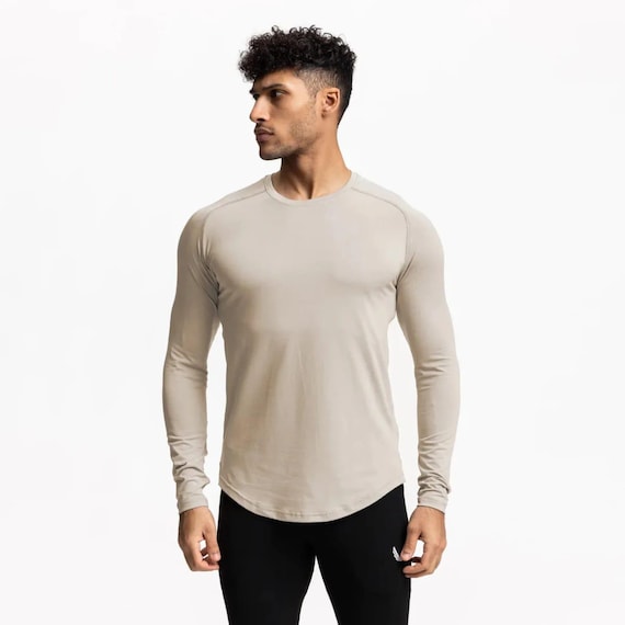 Men’s Stretch Long Sleeve Shirt – Slim Fit Performance Top