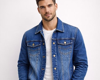 Men’s Fleece-Lined Denim Jacket | Winter Warm Casual Jean Jacket | Soft Sherpa Inside