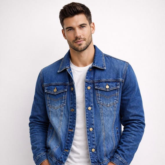 Men’s Fleece-Lined Denim Jacket | Winter Warm Casual Jean Jacket | Soft Sherpa Inside