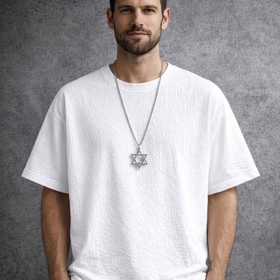 Oversized Textured T-Shirt for Men | Black or White | Soft Casual Top (Necklace Not Included)