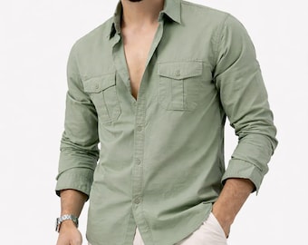 Men’s Button Up Shirt, Long Sleeve Classic Shirt, Smart Casual Men’s Clothing