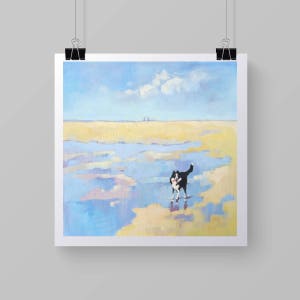 Border Collie Art Print. &quot;Jaunty Tail&quot;.  From my Original Oil Painting