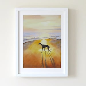 Dog Art Print, Whippet Illustration, Greyhound Print, Whippet Print, Greyhound Gift, Lurcher Wall Art, Whippet Gift, Dog Lover Gift