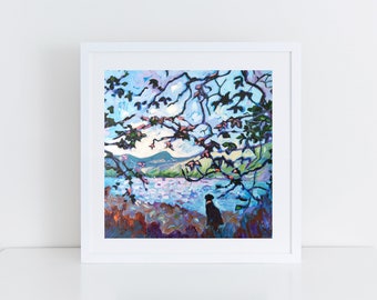 Black Labrador Print - Black Labrador at the Lakes - Gift for Dog Lover.