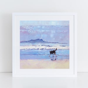Border Collie Print - Dog Lover Gift - Border Collie on the Beach Wall Art