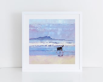 Border Collie Print - Dog Lover Gift - Border Collie on the Beach Wall Art