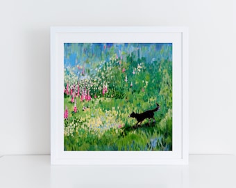 Border Collie Print - Dog Lover Gift - Border Collie and Spring Flowers