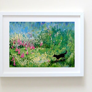 Border Collie With Spring Flowers, Border Collie Print, Dog Home Decor, Border Collie Gift
