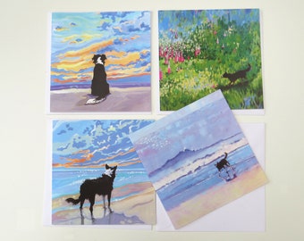 Border Collie Blank Greetings Cards, Collie Greeting Cards,  Border Collie Cards for Dog Lover