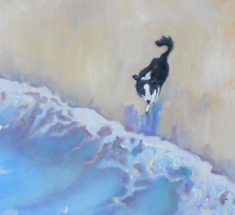 Beach Dog Print, Stepping Out, Border Collie Art, Border Collie Gift, Dog and Ocean Print, Dog Home Decor image 5