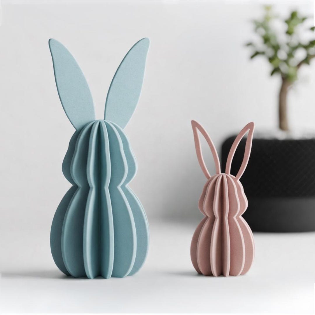 Geometric Easter Rabbit 3D Printed Easter Bunny – Geometric Origami Style, Scandi Spring Decor ...