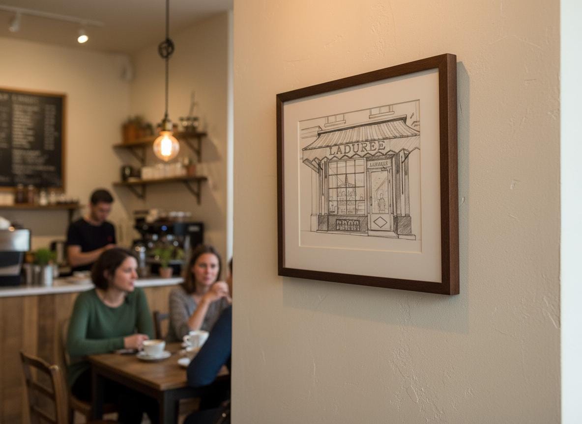 Storefront Portrait Custom Storefront Sketch | Personalized Shop Illustration | Café or ...