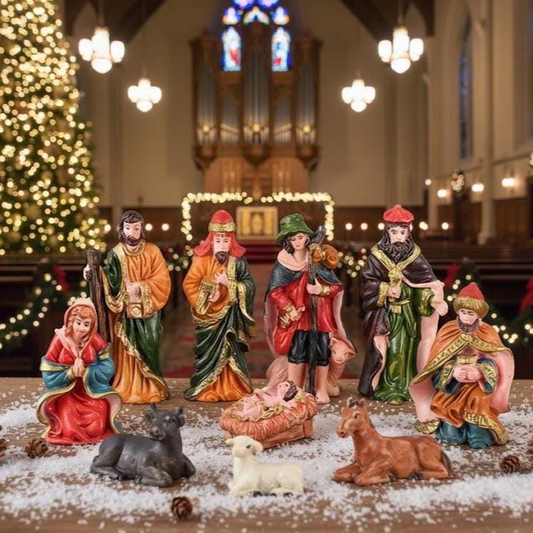 Set De Figurines En Résine De La Nativité De Jésus - Style Willow Tree, Souvenir De Pâques Ou Noël