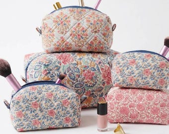 Quilted Vanity Trio Sewing Pattern | Roomy Cosmetic Bags (PDF Download)
