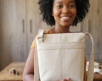 Crossbody Bag Sewing Pattern | Zipper Pouch, Patchwork Purse DIY (PDF Download)