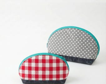 Horizon Arc Pouch Trio Sewing Pattern | Curved Zipper Makeup Bag Tutorial (PDF, SVG)