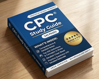 CPC Study Guide 2026 – 600 Practice Questions, Cheat Sheets (Digital Download)