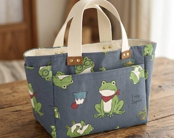Frog Japan Utility Tote PDF Sewing Pattern: Illustrated Canvas Bag DIY Tutorial (Digital Download)