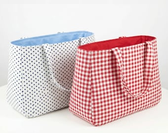 Everyday Canvas Tote Sewing Pattern | Recessed Zipper Handbag Tutorial (PDF Download)