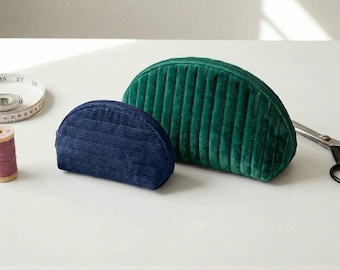 Petal Quilted Pouch Sewing Pattern | Rounded Zipper Makeup Bag (PDF Download)