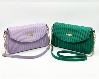 Aria Accordion Clutch Sewing Pattern | Shoulder Bag Crossbody Tutorial (PDF Pattern)