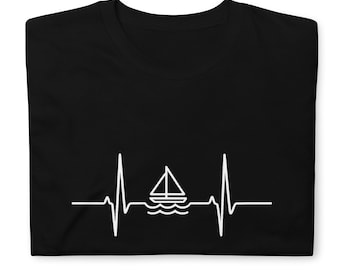 Sailboat Heartbeat T-Shirt: Sailing Art Gift for Sailors