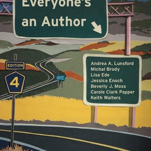 May include: Illustration of a highway sign that reads "Everyone's an Author" with an arrow. The image includes a road, a sign for Edition 4, and a sign with author names. The background features rolling hills.