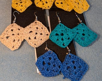 One Color Granny Square Earrings