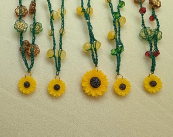 Sunflower Collection Beaded Crochet Necklaces