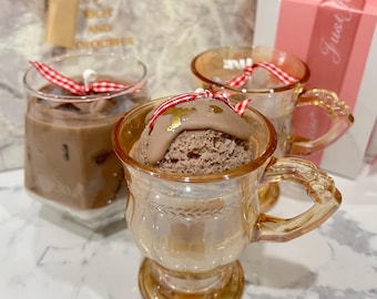 Handmade Cup Candles – Coffee and Dessert Inspired | Gift Box Included | Multiple Scents