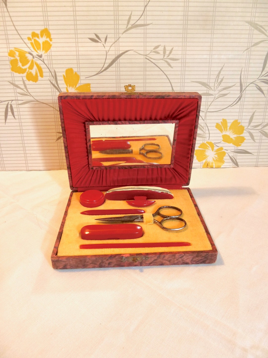 Vintage Manicure Set Early Plastic Manicure Utensils Tools Etsy UK