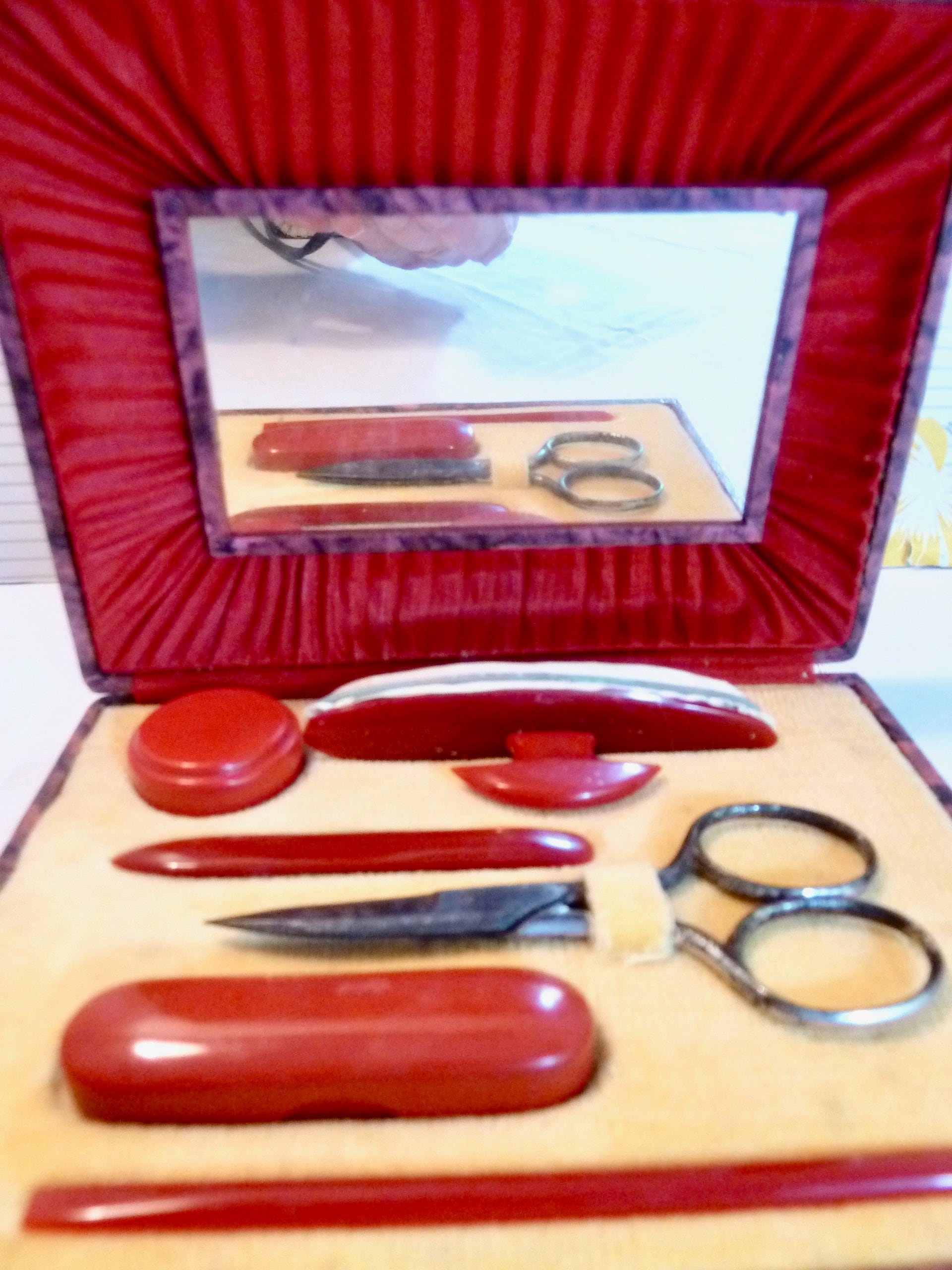 Vintage Manicure Set Early Plastic Manicure Utensils Tools Etsy UK