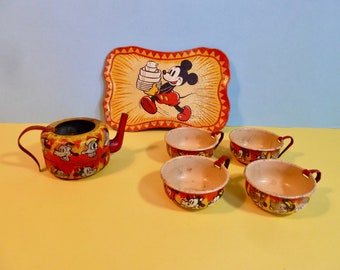 Vintage 1930s Happynak Disney Tin Plate Childrens Play, Toy Tea Set #3
